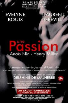 Une passion. Anaïs Nin - Henry Miller, Théâtre Marigny Studio