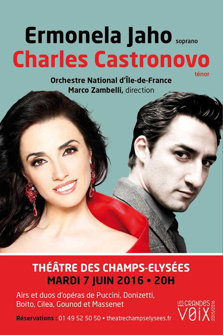 Les Grandes Voix avec la soprano Ermonela Jaho et le ténor Charles Castronovo au Théâtre des Champs-Elysées